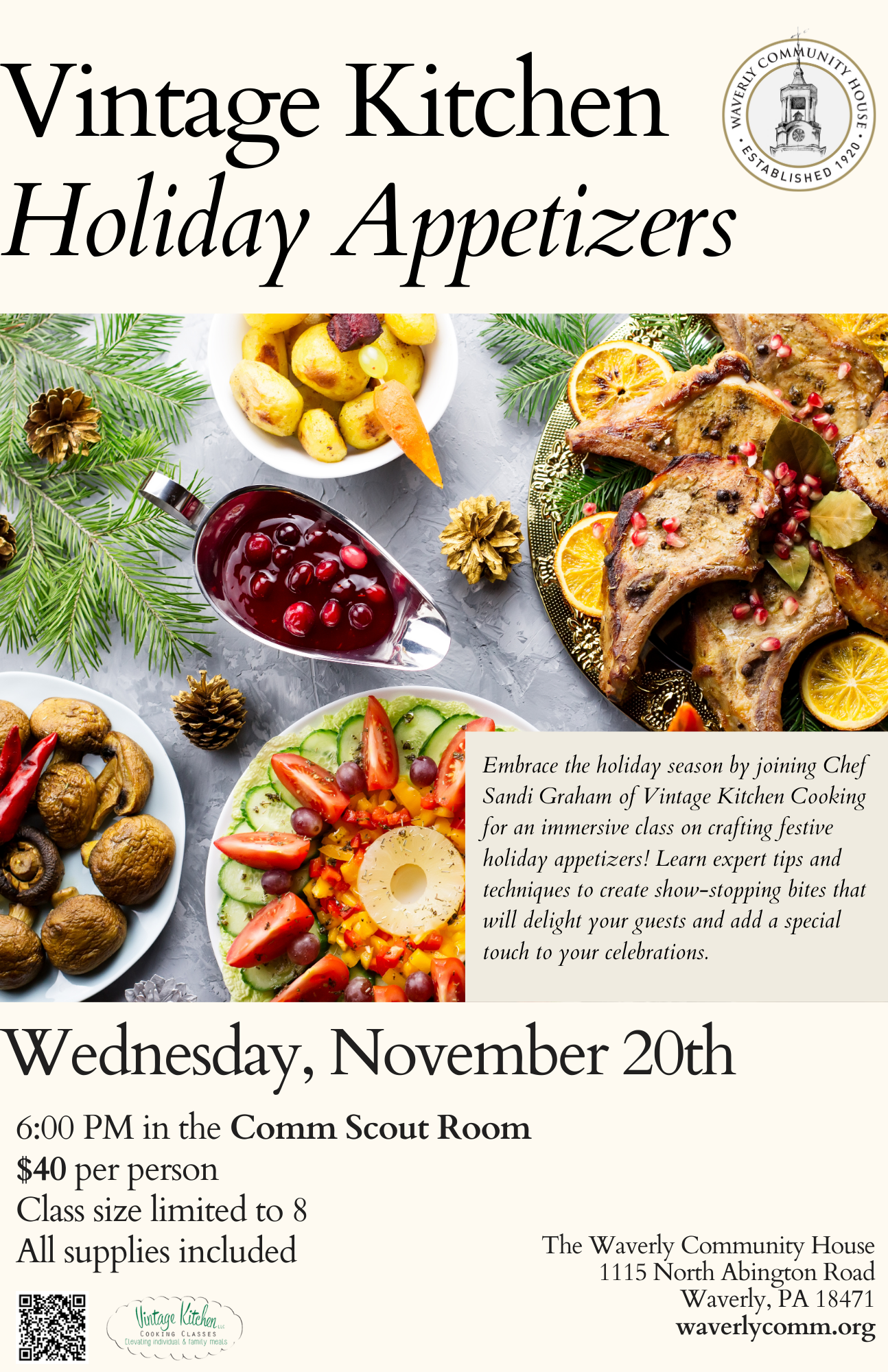 HOLIDAY APPETIZERS WITH CHEF SANDI GRAHAM OF VINTAGE KITCHEN